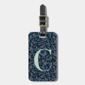 Classy Floral Mit Monogramm Letter C blau Gepäckanhänger (Vorderseite vertikal)