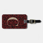 Classy Floral Mit Monogramm Letter C dunkelrot Gepäckanhänger (Vorderseite horizontal)