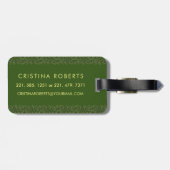 Classy Floral Mit Monogramm Letter C grün gelb Gepäckanhänger (Rückseite horizontal)