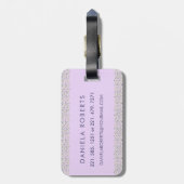 Classy Floral Mit Monogramm Letter D light lila Gepäckanhänger (Rückseite vertikal)