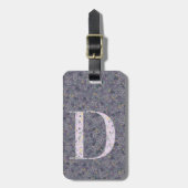 Classy Floral Mit Monogramm Letter D lila Gepäckanhänger (Vorderseite vertikal)