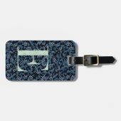 Classy Floral Mit Monogramm Letter E blue Gepäckanhänger (Vorderseite horizontal)