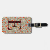 Classy Floral Mit Monogramm Letter E grün rot Gepäckanhänger (Vorderseite horizontal)