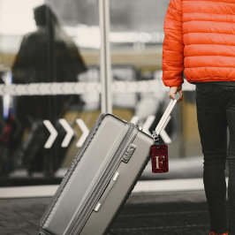 Classy Floral Mit Monogramm Letter F dunkelrot Gepäckanhänger