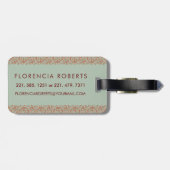 Classy Floral Mit Monogramm Letter F green red Gepäckanhänger (Rückseite horizontal)