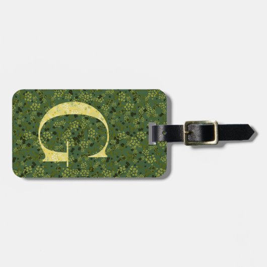 Classy Floral Mit Monogramm Letter G grün gelb Gepäckanhänger (Vorderseite horizontal)