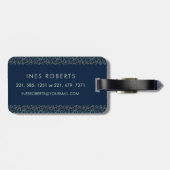 Classy Floral Mit Monogramm Letter I blau Gepäckanhänger (Rückseite horizontal)