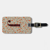Classy Floral Mit Monogramm Letter J grün rot Gepäckanhänger (Vorderseite horizontal)
