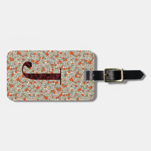 Classy Floral Mit Monogramm Letter J grün rot Gepäckanhänger (Vorderseite horizontal)