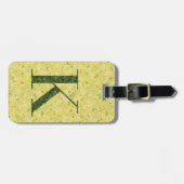 Classy Floral Mit Monogramm Letter K gelb grün Gepäckanhänger (Vorderseite horizontal)