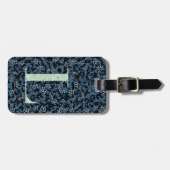 Classy Floral Mit Monogramm Letter L blue Gepäckanhänger (Vorderseite horizontal)