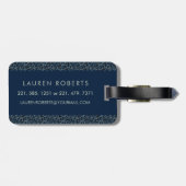 Classy Floral Mit Monogramm Letter L blue Gepäckanhänger (Rückseite horizontal)