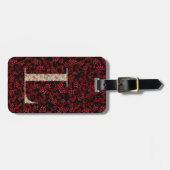 Classy Floral Mit Monogramm Letter L dunkelrot Gepäckanhänger (Vorderseite horizontal)