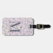 Classy Floral Mit Monogramm Letter M leicht lila Gepäckanhänger (Vorderseite horizontal)