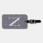 Classy Floral Mit Monogramm Letter N lila Gepäckanhänger (Vorderseite horizontal)