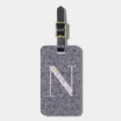 Classy Floral Mit Monogramm Letter N lila Gepäckanhänger (Vorderseite vertikal)