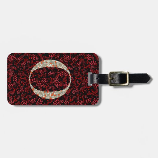 Classy Floral Mit Monogramm Letter O dunkelrot Gepäckanhänger (Vorderseite horizontal)