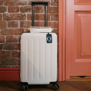 Classy Floral Mit Monogramm Letter Q blau Gepäckanhänger