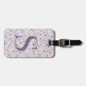 Classy Floral Mit Monogramm Letter S leicht lila Gepäckanhänger (Vorderseite horizontal)