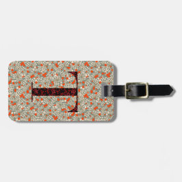 Classy Floral Mit Monogramm Letter T grün rot Gepäckanhänger