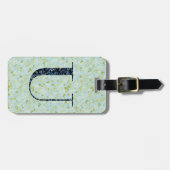 Classy Floral Mit Monogramm Letter U acqua Gepäckanhänger (Vorderseite horizontal)