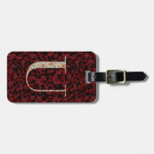 Classy Floral Mit Monogramm Letter U dunkelrot Gepäckanhänger (Vorderseite horizontal)