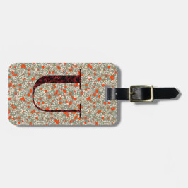 Classy Floral Mit Monogramm Letter U grün rot Gepäckanhänger