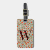 Classy Floral Mit Monogramm Letter W grün Gepäckanhänger (Vorderseite vertikal)