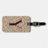 Classy Floral Mit Monogramm Letter Y grün rot Gepäckanhänger (Vorderseite horizontal)