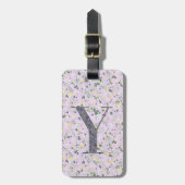 Classy Floral Mit Monogramm Letter Y leicht lila Gepäckanhänger (Vorderseite vertikal)