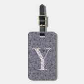 Classy Floral Mit Monogramm Letter Y lila Gepäckanhänger (Vorderseite vertikal)
