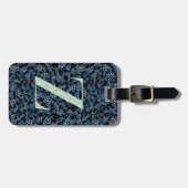 Classy Floral Mit Monogramm Letter Z blue Gepäckanhänger (Vorderseite horizontal)