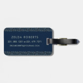 Classy Floral Mit Monogramm Letter Z blue Gepäckanhänger (Rückseite horizontal)