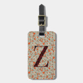 Classy Floral Mit Monogramm Letter Z grün rot Gepäckanhänger (Vorderseite vertikal)