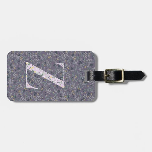 Classy Floral Mit Monogramm Letter Z lila Gepäckanhänger (Vorderseite horizontal)