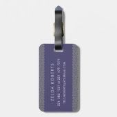 Classy Floral Mit Monogramm Letter Z lila Gepäckanhänger (Rückseite vertikal)