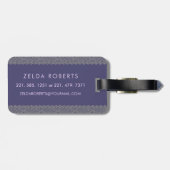 Classy Floral Mit Monogramm Letter Z lila Gepäckanhänger (Rückseite horizontal)