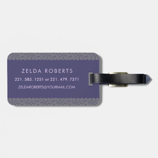 Classy Floral Mit Monogramm Letter Z lila Gepäckanhänger (Rückseite horizontal)