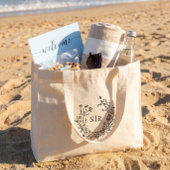 Classy Floral Monogram Wedding Welcome Guest Jumbo Stoffbeutel