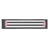 Classy Floral schwarz-weiße Streifen Tischläufer (Horizontal)