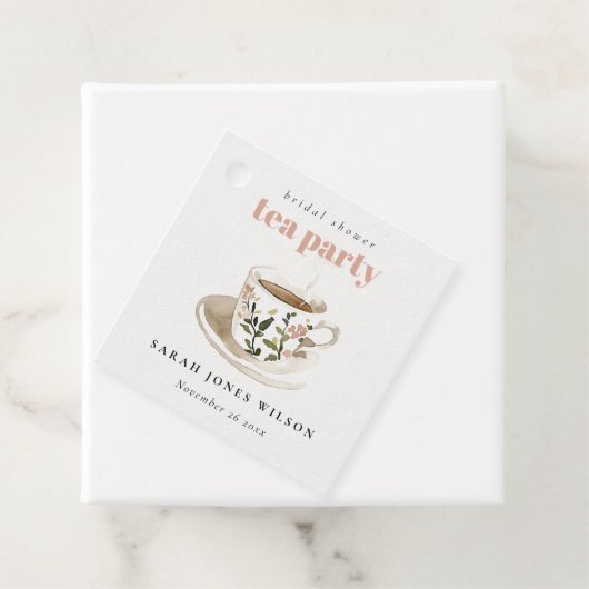 Classy Floral Tee Brautparty Teezeremonie Party Geschenkanhänger (Beispiel)