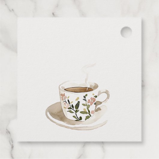 Classy Floral Tee Brautparty Teezeremonie Party Geschenkanhänger (Rückseite)