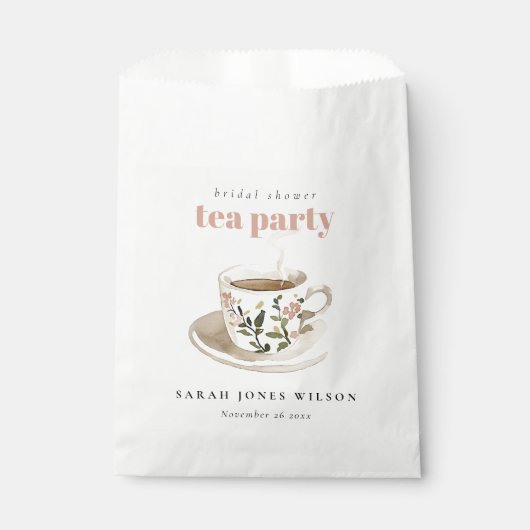 Classy Floral Tee Brautparty Teezeremonie Party Geschenktütchen (Vorderseite)