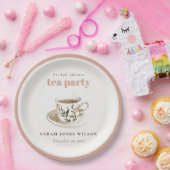 Classy Floral Tee Brautparty Teezeremonie Party Pappteller (Party)