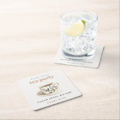 Classy Floral Tee Brautparty Teezeremonie Party Rechteckiger Pappuntersetzer (Vor Ort)