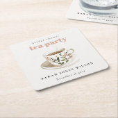 Classy Floral Tee Brautparty Teezeremonie Party Rechteckiger Pappuntersetzer (angewinkelt)