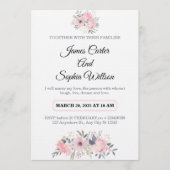 Classy Floral Wedding Invitation elegant card Einladung (Vorderseite)