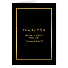 Classy Foil Gold Dankeschön Karte - Schwarz