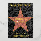 Classy Foil Hollywood Star Save the Date Folieneinladung (Vorderseite)