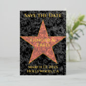 Classy Foil Hollywood Star Save the Date Folieneinladung (Stehend vorne)